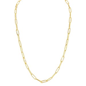 18K Diamond Mixed Paperclip Link Necklace
