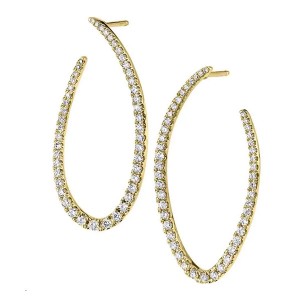 18K Modern Diamond Hoops