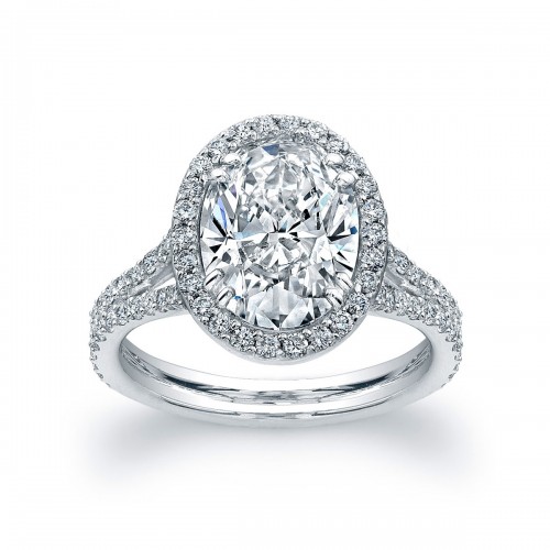 Platinum Oval Diamond Engagement Ring