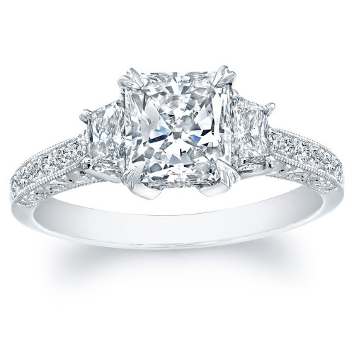 Platinum Radiant Cut Diamond Ring