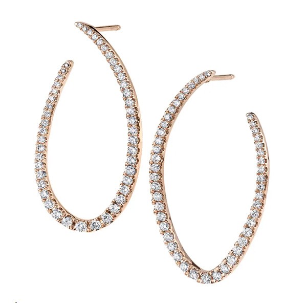 18K Modern Diamond Hoops