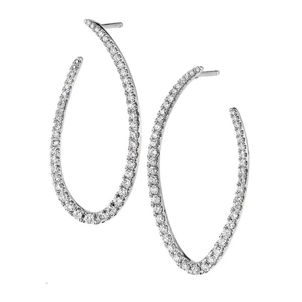 18K Modern Diamond Hoops