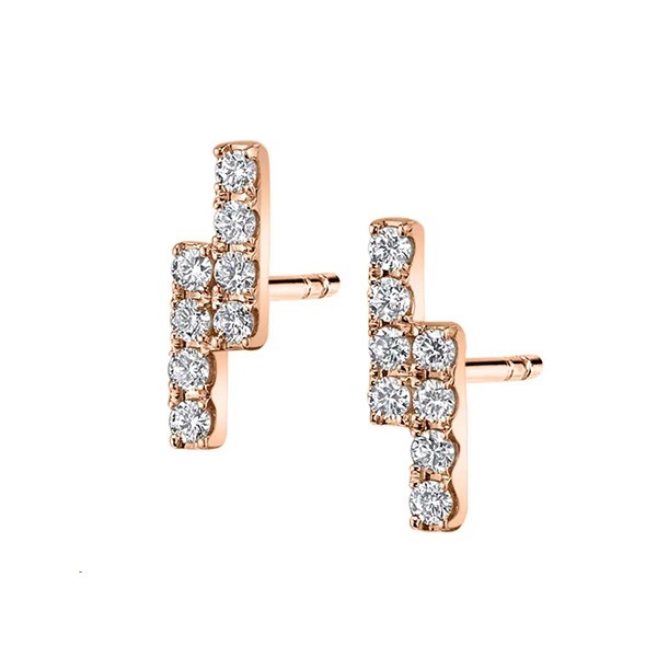 18K Small Diamond Climber Earrings