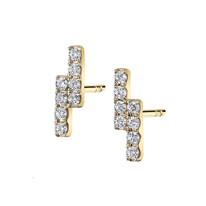 18K Small Diamond Climber Earrings