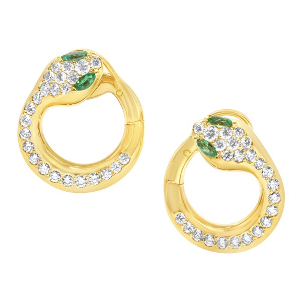 18K Diamond Snake Earrings