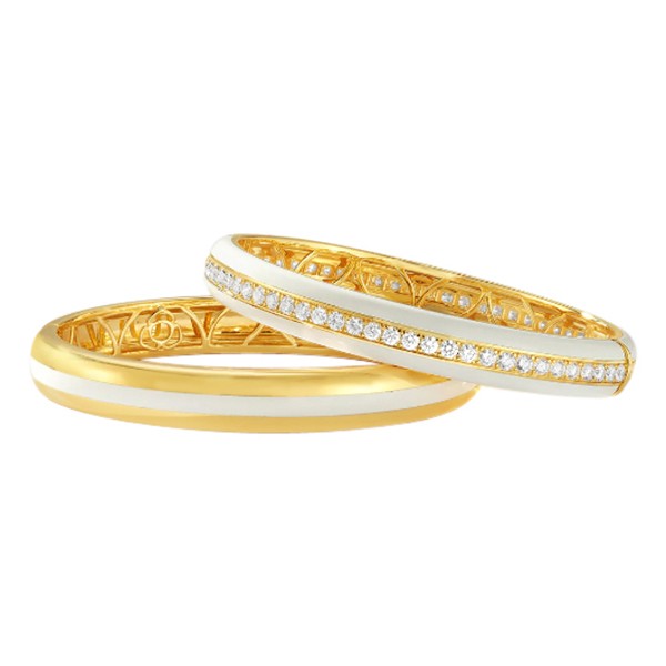 18K White Ceramic Bangle Bracelet