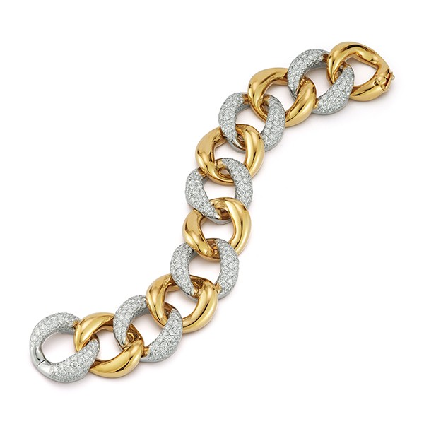 18K Diamond Medium Link Bracelet