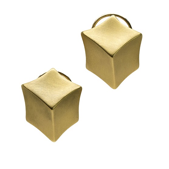 18K Angela Cummings 3D Cube Earrings