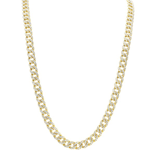 18K Diamond Curb Link Necklace