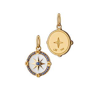 18K Gold Enamel Spinning Top Charm Necklace